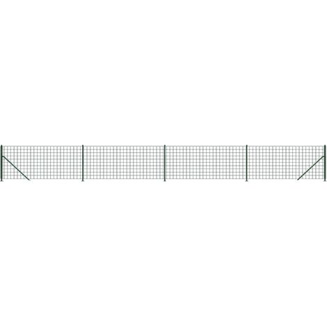 Maison Exclusive - Maschendrahtzaun mit Bodenflansch Grün 1x10 m