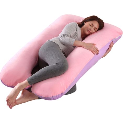 Oreiller de grossesse, oreiller en forme de U amovible et lavable, grand coussin, oreiller lombaire (1/5)