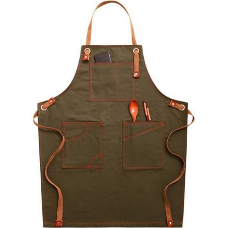 Tablier en Denim à Bretelles Réglables, Imperméable Résistant à l’Huile, Cuisine, Coiffeur, Homme et Femme (1/5)