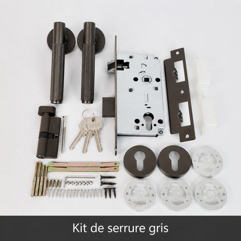 Serrure de porte intérieure poignée moletée avec mécanisme silencieux 5572 gris brossé 5572 réf 5385 25,5 × 18 × 9,5 cm 2,06 kg – Livraison gratuite