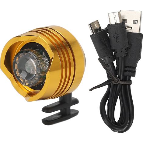 Lampe frontale IPX5 étanche en alliage d'aluminium pour chaussures, accessoire lumineux camping randonnée, or (1/5)
