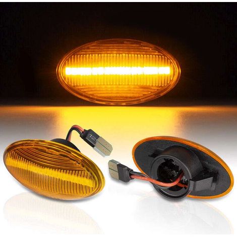 KIT 2 INDICATORI DI DIREZIONE LATERALI A LED COMPATIBILE CON BMW Mini R50 R52 R53 , VETRO GIALLO (1/5)