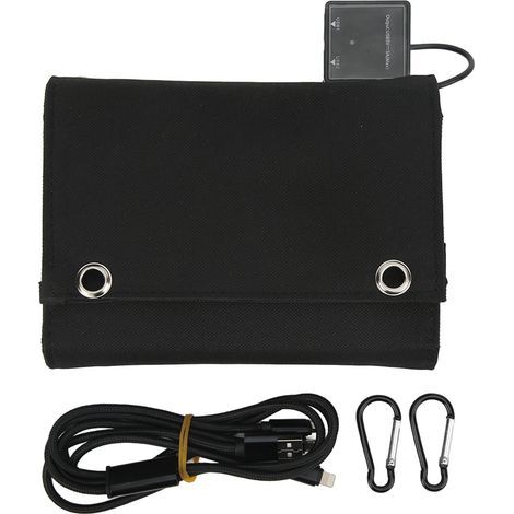 Kit de chargeur solaire pliable 25W 5V 8 panneaux solaires pliables avec cble de charge USB 1 à 3 et boucle d'escalade pour l'extérieur (1/5)