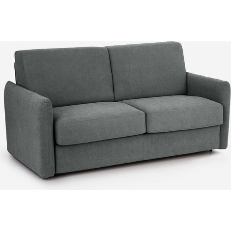 Divano letto 2 posti matrimoniale compatto Made in Italy Livigno 140 - Grigio