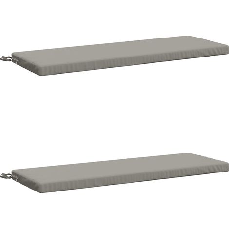 Coussins de banc 2 pièces SOEST 2 pc 100 % polyester Gris vidaXL