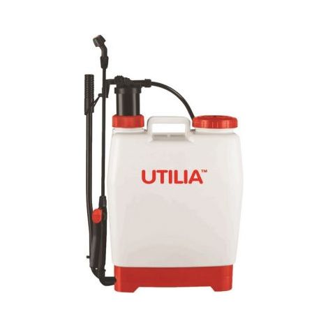 POMPA A SPALLA PRESSIONE PLASTICA LT 12 CON LANCIA E UGELLI UTILIA (39993)