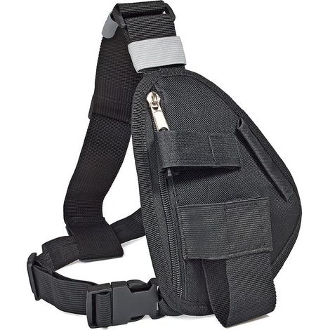 Gilet/sac de poitrine portable avec bretelles réglables, noir. (1/4)