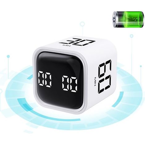 Time Timer blanc méthode Pomodoro, minuteur visuel petit pour enfants, maison, cuisine et bureau (1/5)
