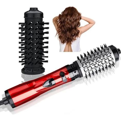 3-in-1 Lockenstab und Heißluftfrisur, Haartrockner mit 360° drehbarem Kamm, multifunktionales Stylinggerät für glatte, voluminöse und lockige Frisuren. (1/3)