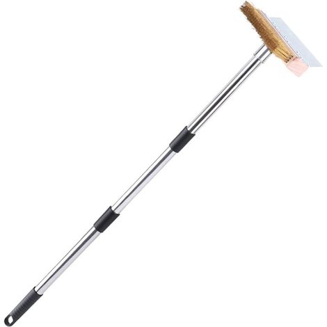 Filiyano-Brosse pour pierre à pizza avec grattoir et long manche - Nettoyant résistant à la chaleur pour barbecue, accessoires de barbecue (1/5)