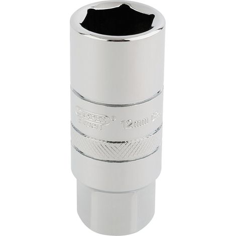 Draper 12mm 3/8" Square Drive 6-Point Spark Plug Socket (18mm) - Polished Chrome, Model 16773 (1/5)