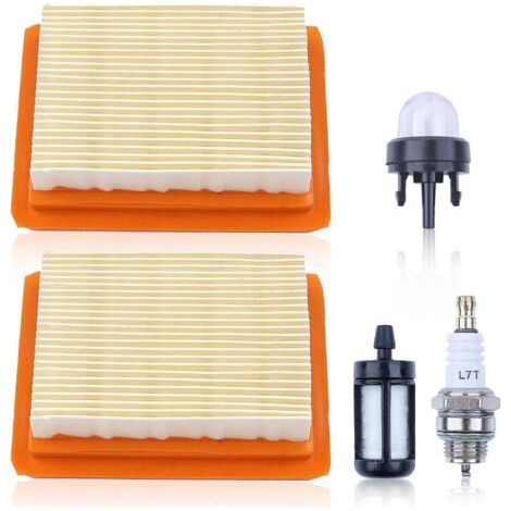 FENOPLASTICA2 Pièces - Filtre à air - Bougie d'allumage - Compatibilité Stihl FS120 FS250 FS450 - Kit entretien débroussailleuse - Noir - 5x5cm (1/5)