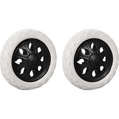Lot de 2 roulettes de rechange 16 cm – Mousse de caoutchouc et plastique – Pour chariots de courses et poussettes – Installation facile (1/4)