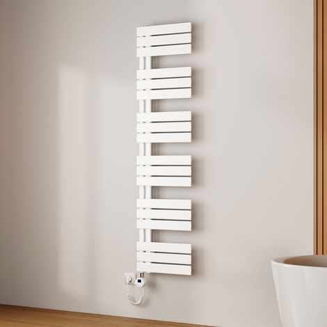 EMKE Sèche-Serviettes Électrique à Thermostat, Minuterie et Puissance Réglable, Blanc 800W 1599x400 mm (1/5)