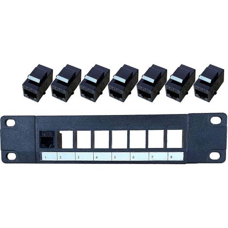 8-Port CAT5e Wandmontage-Patchpanel, 10G-Unterstützung, 1 HE, UTP