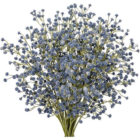Lot de 10 fleurs artificielles gypsophile bleu 60cm résistantes aux intempéries (1/5)