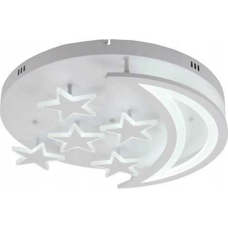 LED-Deckenleuchte für Kinderzimmer mit Mond- und Sternenmotiv und Fernbedienung (1/2)
