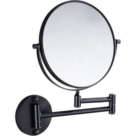 Miroir de salle de bain rétractable Miroir de maquillage pliant - Noir, 1 quantité