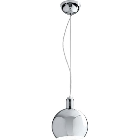 "Sospensione NARCISO in metallo cromo specchiato con sfera orientabile 20 cm." (1/2)