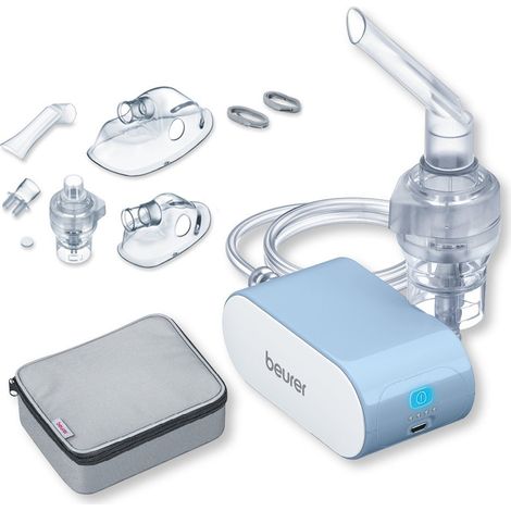 Beurer IH 60 Aerosol Portatile Compressore DC Batteria Li-Ion 40 min 0,25 ml-min 45 dB colore Bianco Azzurro