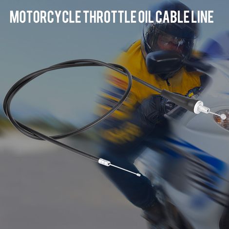 Câble de gaz moto 110 cm M8 embout droit en acier inoxydable et plastique noir pour pit dirt bike enduro trial cross 1 pièce (1/5)