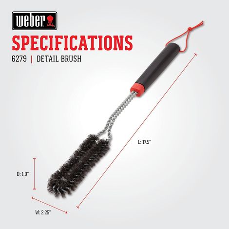 SPAZZOLA PER GRIGLIE BARBECUE 45 CM PULIZIA PROFONDA ACCIAIO ANTISCIVOLO WEBER