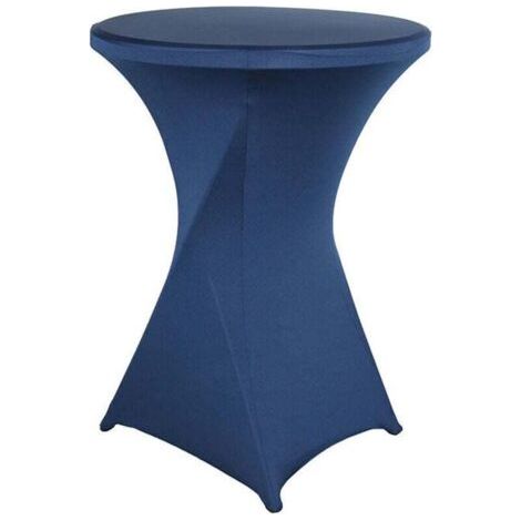 Housse de Table de bistrot - Mange Debout - Deco Cocktail - Stretch Spandex （bleu marine） 60cm×110cm (1/4)