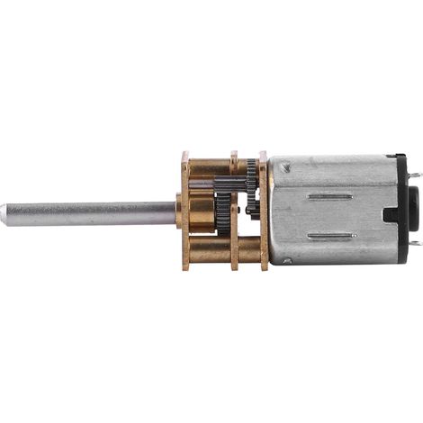 Moteur à engrenages CC 12V avec arbre de sortie long (100 tr/min) (1/5)