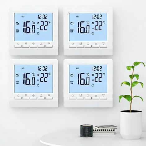 BOMCLAP 4Thermostat Programmables Murale pour Chauffage Central - Contrôleur Intelligent de Chauffage au Sol, Plage 5-90°C,Thermostat de chaudière (1/5)