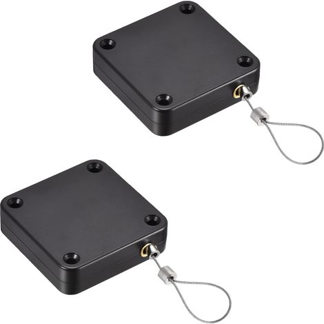 2 Stück automatischer Türschließer, schwarz, automatischer Türschließer mit Sensor, ohne Stanzen, mit Kordelzug, Türschließer, schließt automatisch die meisten Türen (1/4)