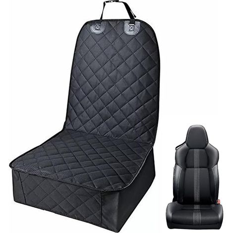Funda para asiento delantero de coche Sporgo Dog: Impermeable, antideslizante, resistente a los arañazos, funda para asiento delantero, negra, universal, para coche, furgoneta y SUV. (1/5)