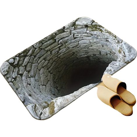 Alfombrilla para suelo, diseño visual 3D, base antideslizante, 40x60 cm (15x23 pulgadas) (1/2)