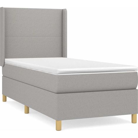 Maison Exclusive - Boxspringbett mit Matratze Hellgrau 80x200 cm (1/5)