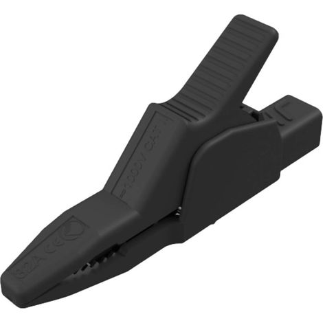Hirschmann Test & Measurement AK 2 B 2540 I sw Morsetto a clip/coccodrillo isolato Connettore 4 mm CAT II 1000 V Nero