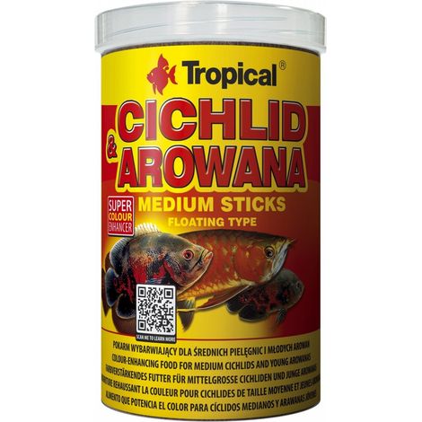 Palitos medianos para cíclidos tropicales y arowanas 250 ml/90 g