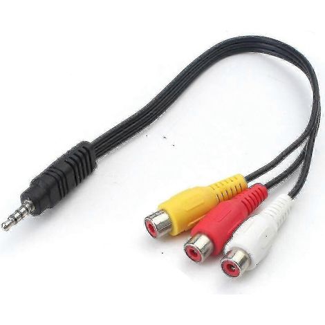 3.5mm Mini Av Mâle à 3 Rca Femelle Audio Vidéo Câble Stéréo Jack Adaptateur Cordon
