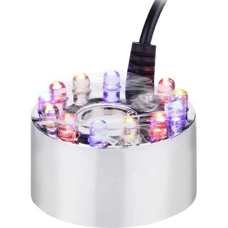 Atomiseur pour Aquarium, 12 lumières LED Qui Change de Couleur, atomiseur à ultrasons, pour Fontaine de Piscine pour intérieur pour extérieur (1/5)