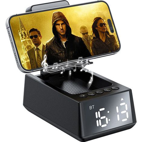 Regalos de cumpleaños para hombres y mujeres, soporte para teléfono celular, altavoz Bluetooth con base antideslizante, sonido envolvente HD, dispositivo multifuncional genial, regalo único para (1/4)