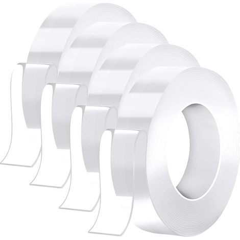 Doppelseitiges Klebeband – 4er-Pack – Doppelseitiges Montageklebeband – Extrem starkes Nano-Doppelklebeband – Transparent (1/5)
