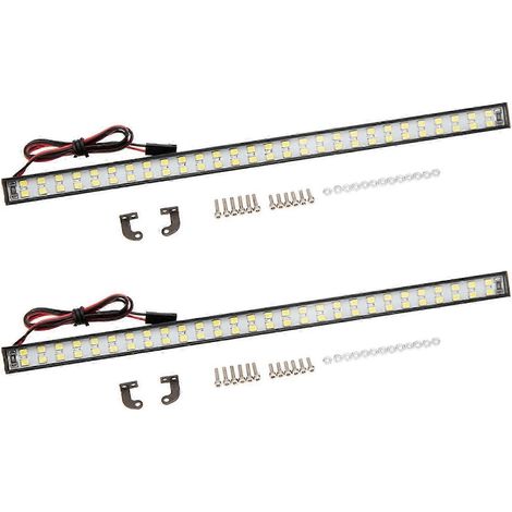 Deux ensembles de bandes lumineuses de toit ultra-lumineuses de 227 mm à 56 LED, compatibles avec les accessoires d'amélioration pour le crawler télécommandé Axial SCX6 Jeep JLU Wrangler à l'échelle 1 (1/5)