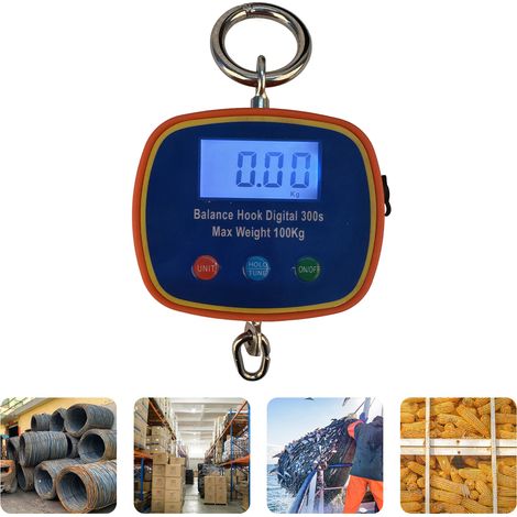 Balance industrielle pour grue, écran LCD double face, balance électronique pour grue, balance double face rechargeable, 100 kg/220 lb, balance industrielle portable légère, norme européenne 90-240 V. (1/5)