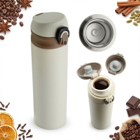 Tazza termica da viaggio in acciaio da 450 ml per caffè, tè e acqua. (1/5)