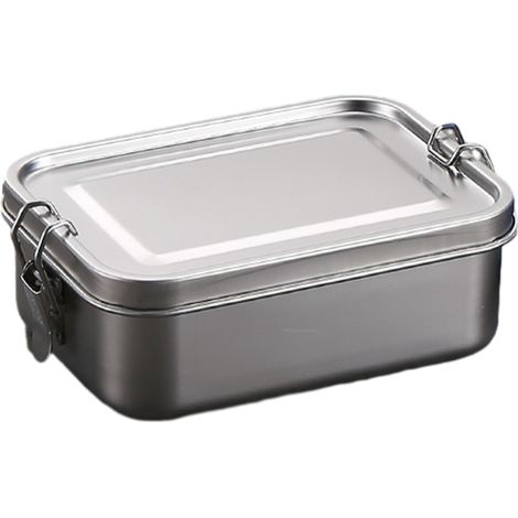 Boîte À Repas Bento - Acier Inoxydable - Étanche Avec Séparateur Amovible - 850 ml - 1 Pièce (1/5)