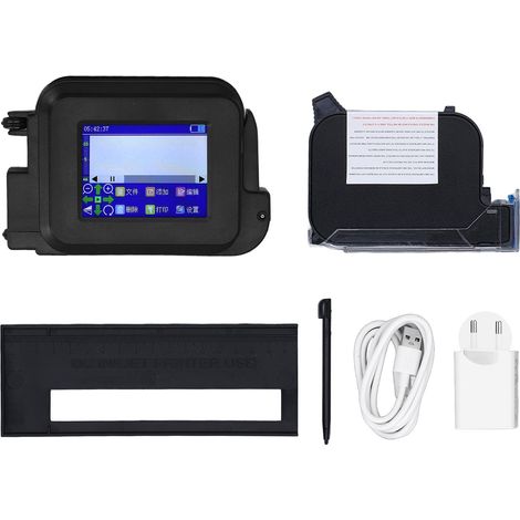 Pistolet d'imprimante à jet d'encre portatif, Mini écran tactile LED pour la Date de production d'étiquettes, Code QR, multilingue, prise ue 100-240V (1/3)