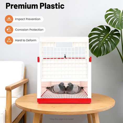 Geflügeltransportkiste, Faltbare Kunststoff Taubenbox, Transportbox bis 14 Tauben, Hühnertransportbox mit 3 Türen, für Training Wettkampf Freilassung, 60x31x26cm (1/5)