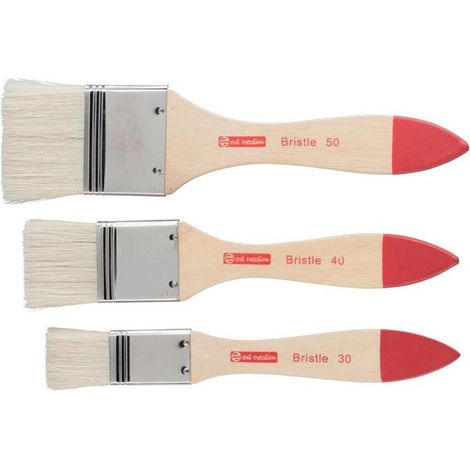 Pinceaux - Plats - Spalters - Acrylique et huile - Fibres naturelles - 3 tailles (1/2)