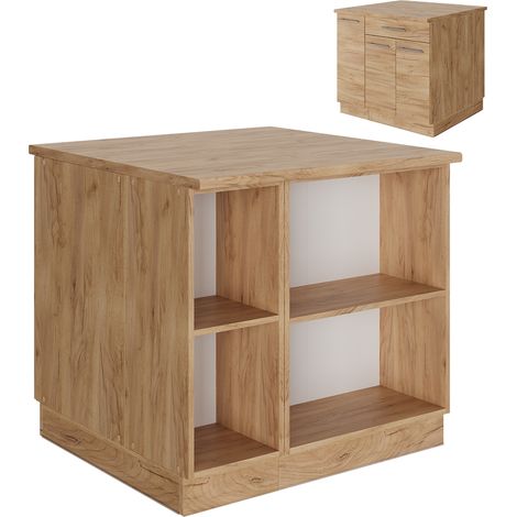isola cucina Fame-Line, Rovere dorato, 90 cm con cassetto, senza piano di lavoro, Vicco