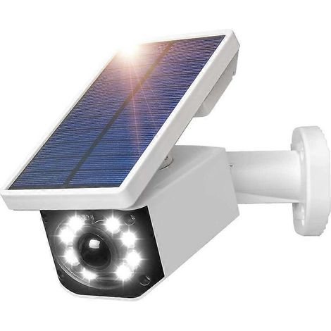 Caméra de sécurité extérieure étanche IP66 à énergie solaire avec détecteur de mouvement et éclairage solaire LED pour jardin ou garage. (1/5)
