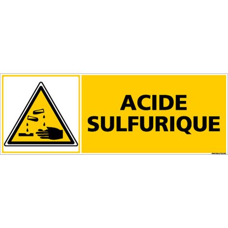 PANNEAU DANGER ACIDE SULFURIQUE (C0254) - Adhésif - 210 x 75 mm
