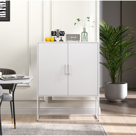 Aparador metálico con 2 estantes 85x40x109 cm OKMYHOME (1/5)